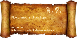 Modjesch Ibolya névjegykártya